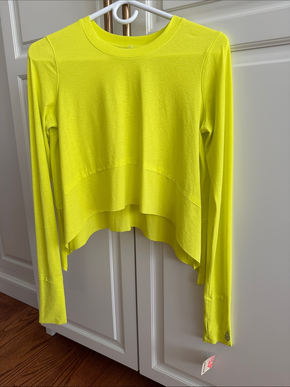 FP Movement Women’s Long Sleeve Cropped Top in Bright Yellow XS NWT